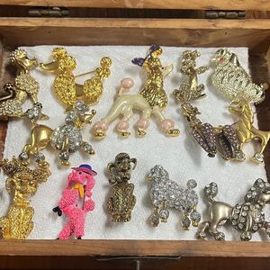 Poodle brooches